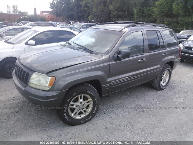 1J4GW58N4YC103386 - 2000 JEEP GRAND CHEROKEE LIMITED GRAY photo 2