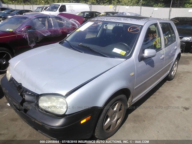 WVWGC21J9YW278929 - 2000 VOLKSWAGEN GOLF GLS GRAY photo 2