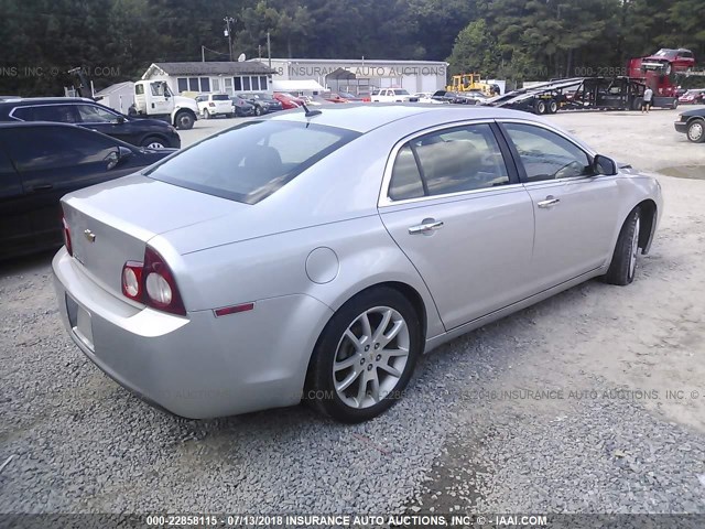 1G1ZE5EB8AF321825 - 2010 CHEVROLET MALIBU LTZ ვერცხლისფერი ფოტო 4