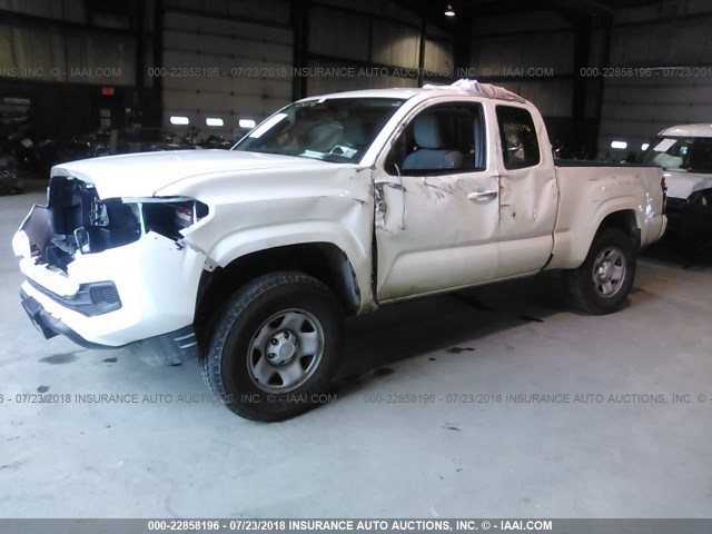 5TFRX5GN8GX073202 - 2016 TOYOTA TACOMA ACCESS CAB/SR/SR5 WHITE photo 2