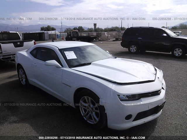 2G1FB1E39F9172130 - 2015 CHEVROLET CAMARO LS WHITE photo 1