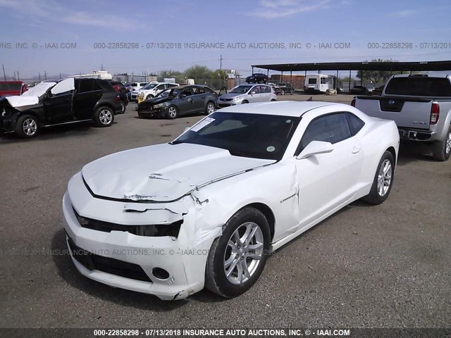 2G1FB1E39F9172130 - 2015 CHEVROLET CAMARO LS WHITE photo 2