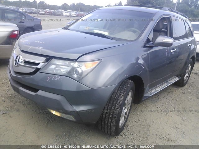 2HNYD28699H513391 - 2009 ACURA MDX TECHNOLOGY Light Blue photo 2