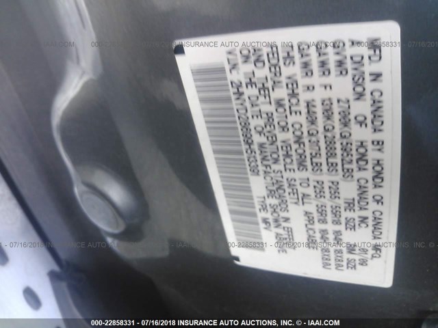 2HNYD28699H513391 - 2009 ACURA MDX TECHNOLOGY Light Blue photo 9