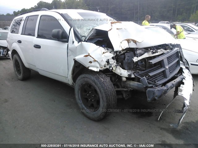 1D8HB38N68F139722 - 2008 DODGE DURANGO SXT WHITE photo 1