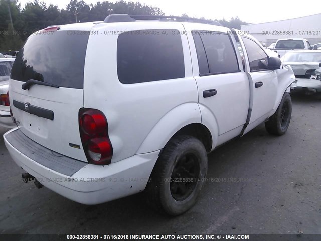 1D8HB38N68F139722 - 2008 DODGE DURANGO SXT WHITE photo 4