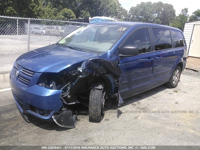 2D4RN4DE8AR475833 - 2010 DODGE GRAND CARAVAN SE BLUE photo 2