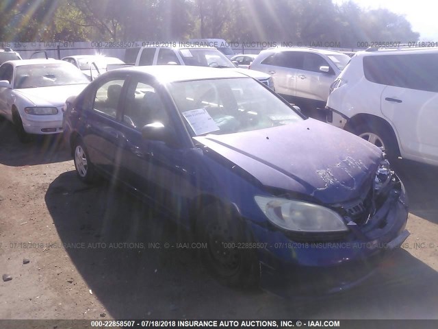 1HGES16375L013200 - 2005 HONDA CIVIC DX VP BLUE photo 1