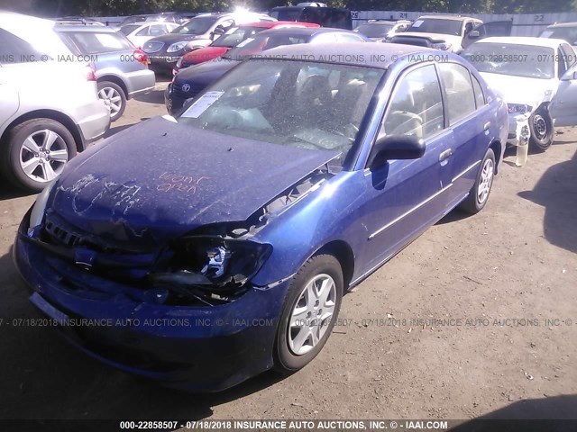 1HGES16375L013200 - 2005 HONDA CIVIC DX VP BLUE photo 2