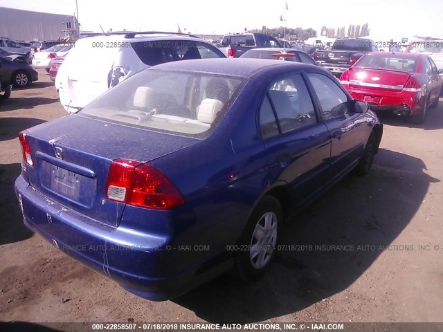 1HGES16375L013200 - 2005 HONDA CIVIC DX VP BLUE photo 4