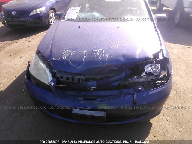 1HGES16375L013200 - 2005 HONDA CIVIC DX VP BLUE photo 6