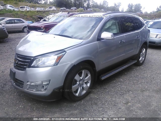 1GNKVJKD0EJ271018 - 2014 CHEVROLET TRAVERSE LTZ SILVER photo 2