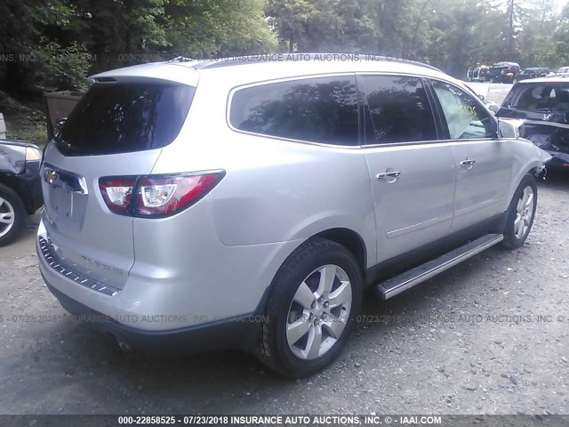 1GNKVJKD0EJ271018 - 2014 CHEVROLET TRAVERSE LTZ SILVER photo 4