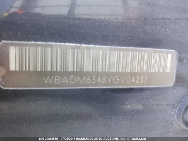 WBADM6348YGV04237 - 2000 BMW 528 I AUTOMATIC BLACK photo 9