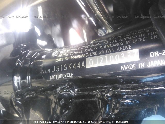 JS1SK44A0J2100337 - 2018 SUZUKI DR-Z400 SM BLACK photo 10