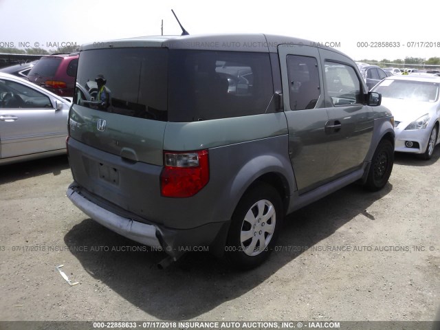 5J6YH28375L033244 - 2005 HONDA ELEMENT LX GREEN photo 4