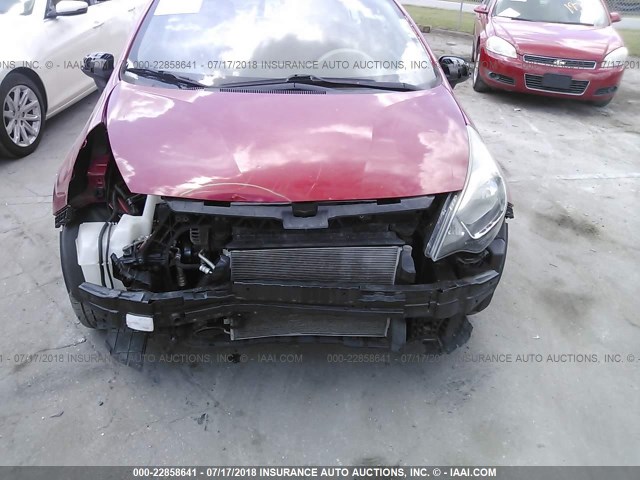 KNADM4A30D6127451 - 2013 KIA RIO LX RED photo 6