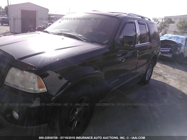 5LMEU68H25ZJ35208 - 2005 LINCOLN AVIATOR BLACK photo 2