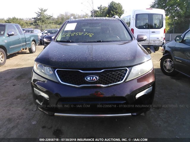 5XYKWDA24BG169188 - 2011 KIA SORENTO SX PURPLE photo 6