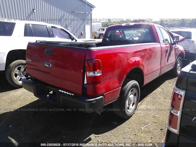 1FTRF12288KE71307 - 2008 FORD F150 Rojo foto 4