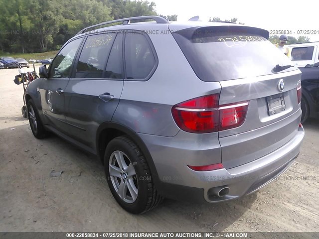 5UXZW0C57BL661828 - 2011 BMW X5 XDRIVE35D SILVER photo 3