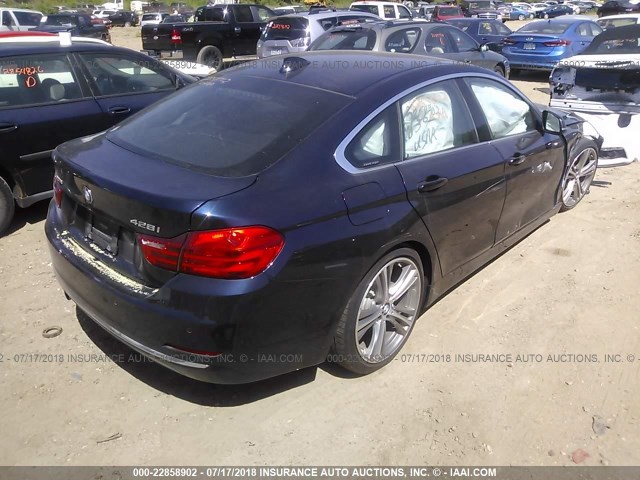 WBA4C9C59GG137182 - 2016 BMW 428 XI/GRAN COUPE/SULEV მუქი ლურჯი ფოტო 4