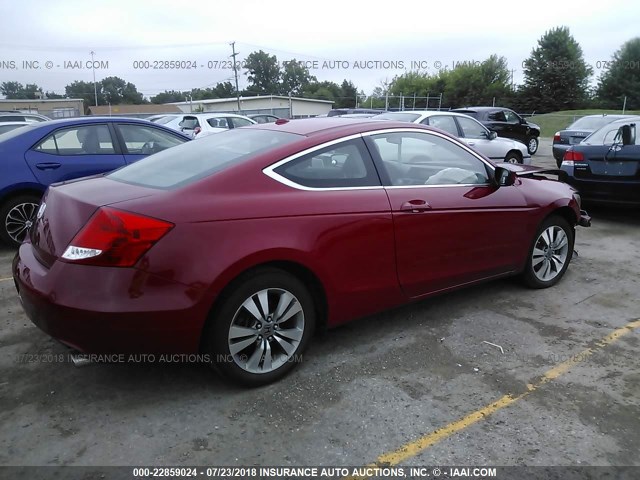 1HGCS1B86BA010451 - 2011 HONDA ACCORD EXL RED photo 4