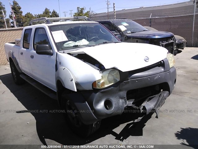 1N6ED29X72C361987 - 2002 NISSAN FRONTIER CREW CAB XE/CREW CAB SE WHITE photo 1