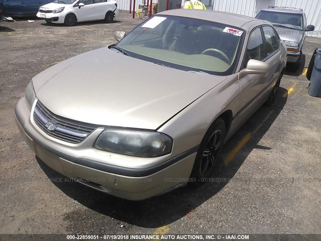 2G1WF52E259272845 - 2005 CHEVROLET IMPALA GOLD photo 2