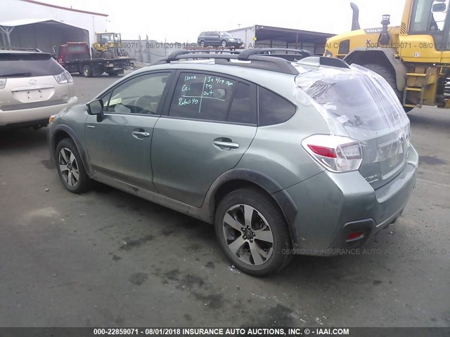 JF2GPBLC3GH247263 - 2016 SUBARU CROSSTREK 2.0I HYBRID TOURING GREEN photo 3