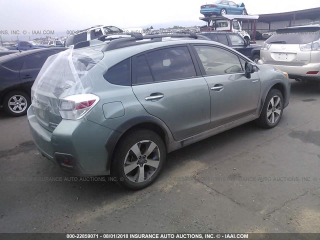 JF2GPBLC3GH247263 - 2016 SUBARU CROSSTREK 2.0I HYBRID TOURING GREEN photo 4