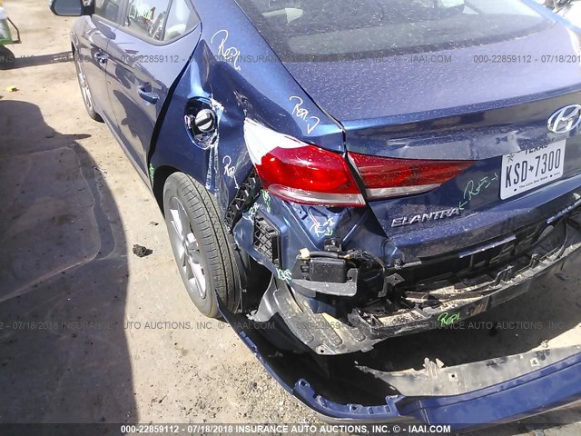 5NPD84LF7JH347962 - 2018 HYUNDAI ELANTRA SEL/VALUE/LIMITED BLUE photo 6