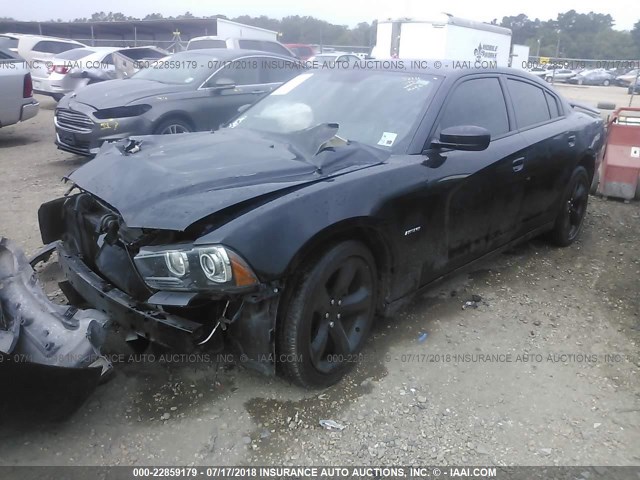 2C3CDXCT8EH279589 - 2014 DODGE CHARGER R/T BLACK photo 2