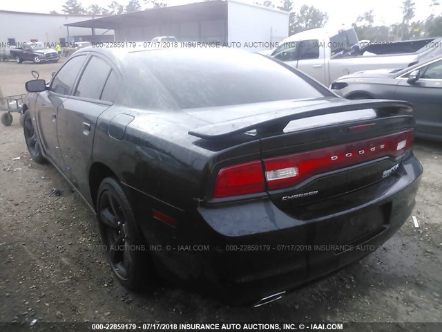 2C3CDXCT8EH279589 - 2014 DODGE CHARGER R/T BLACK photo 3