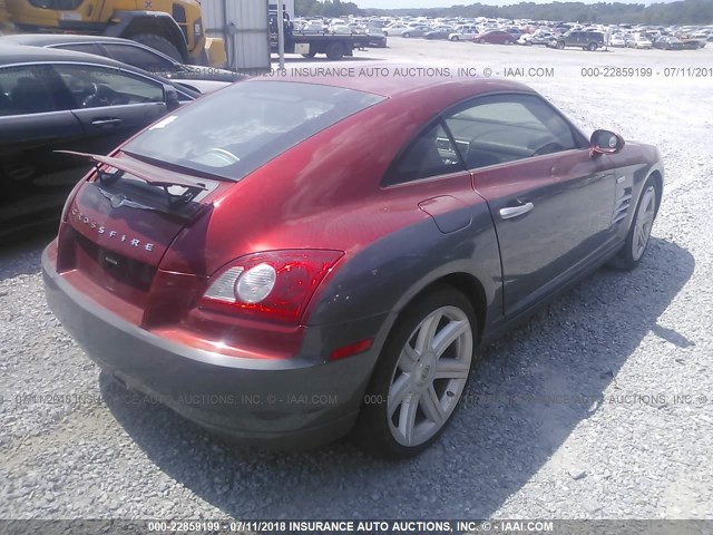 1C3AN69L86X065088 - 2006 CHRYSLER CROSSFIRE LIMITED RED photo 4