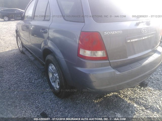 KNDJC733X65525380 - 2006 KIA SORENTO EX/LX GRAY photo 6