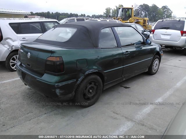 3VWCB61E1XM811962 - 1999 VOLKSWAGEN CABRIO GL GREEN photo 4