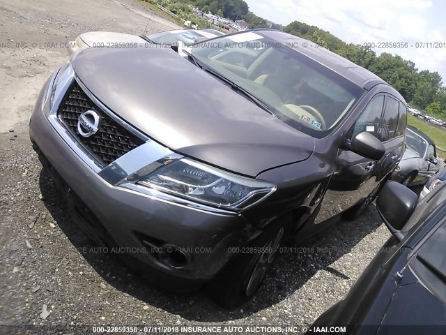 5N1AR2MN3EX667996 - 2014 NISSAN PATHFINDER S/SV/SL/PLATINUM 棕色 照片 2