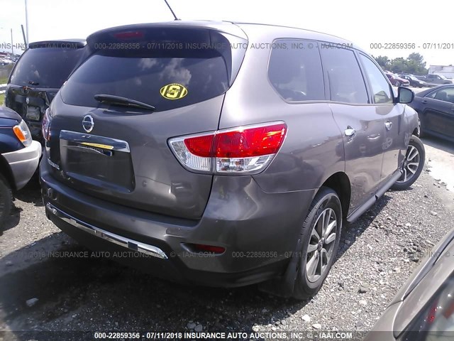 5N1AR2MN3EX667996 - 2014 NISSAN PATHFINDER S/SV/SL/PLATINUM 棕色 照片 4