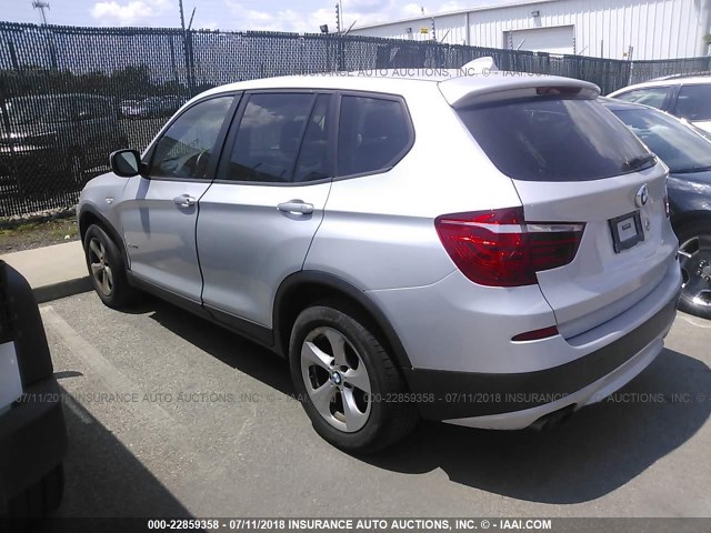 5UXWX5C54BL702896 - 2011 BMW X3 XDRIVE28I SILVER photo 3