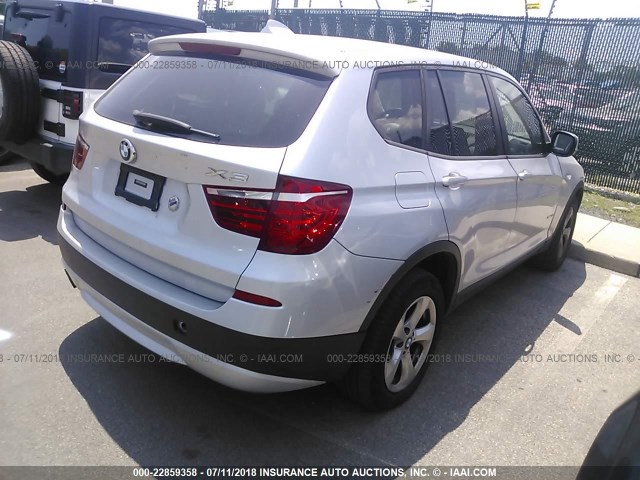 5UXWX5C54BL702896 - 2011 BMW X3 XDRIVE28I SILVER photo 4