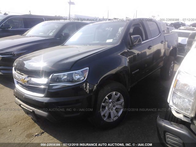 1GCGTCEN5J1283096 - 2018 CHEVROLET COLORADO LT BLACK photo 2