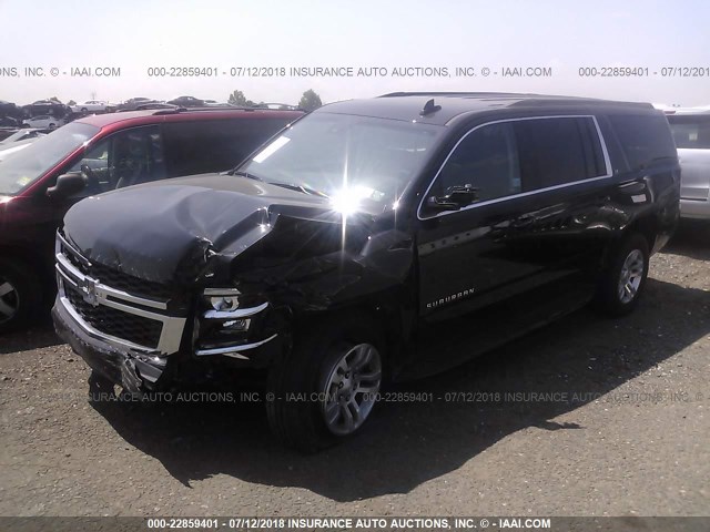 1GNSKHKCXJR166099 - 2018 CHEVROLET SUBURBAN K1500 LT BLACK photo 2