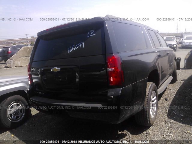 1GNSKHKCXJR166099 - 2018 CHEVROLET SUBURBAN K1500 LT BLACK photo 4