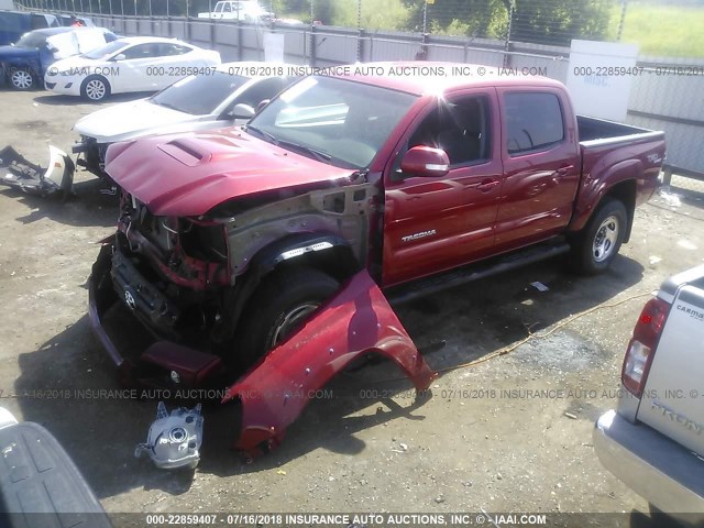 5TFLU4ENXDX070633 - 2013 TOYOTA TACOMA DOUBLE CAB წითელი ფოტო 2