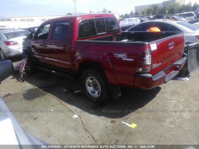 5TFLU4ENXDX070633 - 2013 TOYOTA TACOMA DOUBLE CAB RED photo 3