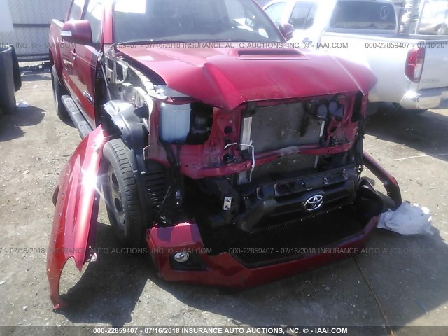 5TFLU4ENXDX070633 - 2013 TOYOTA TACOMA DOUBLE CAB წითელი ფოტო 6