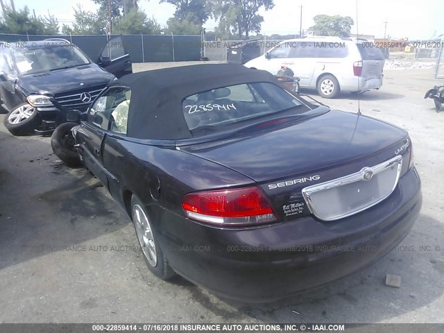 1C3EL65R24N132195 - 2004 CHRYSLER SEBRING LIMITED MAROON photo 3