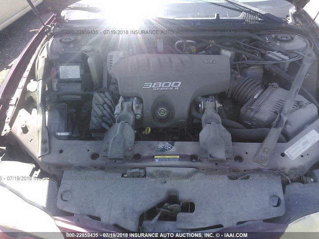 2G1WX15K829285523 - 2002 CHEVROLET MONTE CARLO SS მუქწითელი ფოტო 10
