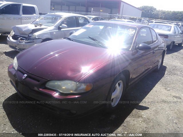 2G1WX15K829285523 - 2002 CHEVROLET MONTE CARLO SS MAROON photo 2